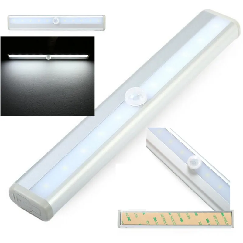 ИК лампа с датчиком движения 10 светодиодов|cabinet light|tube lightcool white |