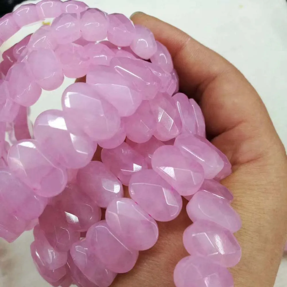 Браслет из натурального розового кварта браслет из натурального камня DIY ювелирные изделия для женщин в подарок