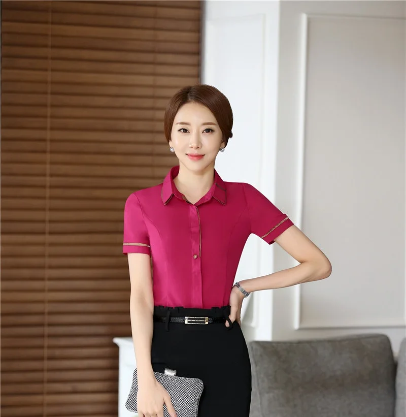 Формальные OL стильные летние с коротким рукавом профессиональные элегантные