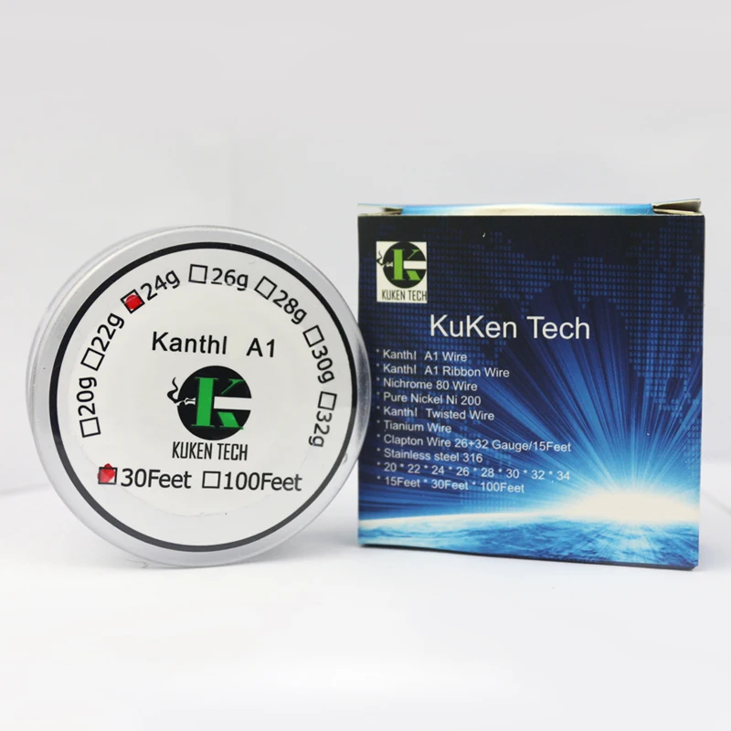 Kuken Tech 30 футов/рулон kanthl a1 проволочный провод сопротивления для rda крыса электронная сигарета нагревательные провода DIY испаритель катушки VS XFKM
