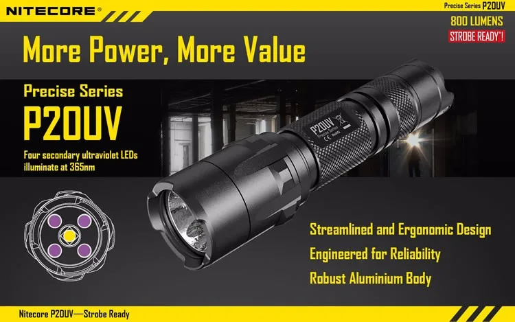 Тактический светодиодный фонарь NITECORE P20 P20UV, водонепроницаемый, для походов, охоты, портативный, NTL10+ NTH30B+ 3400 mah, батарея, посылка