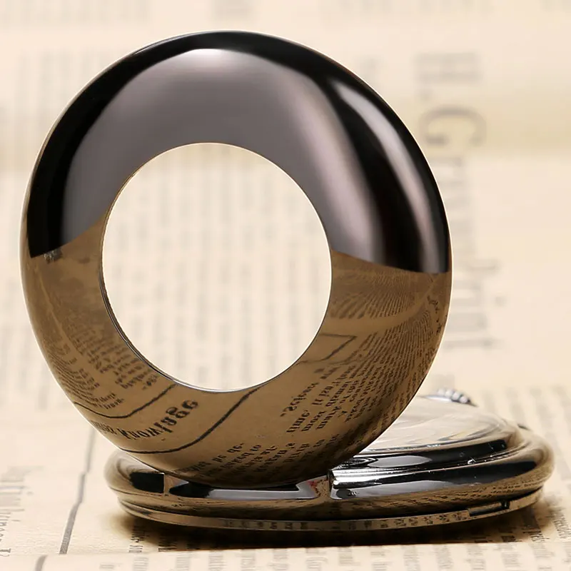 Модный стиль полый черный гладкий Чехол с белым циферблатом римскими цифрами