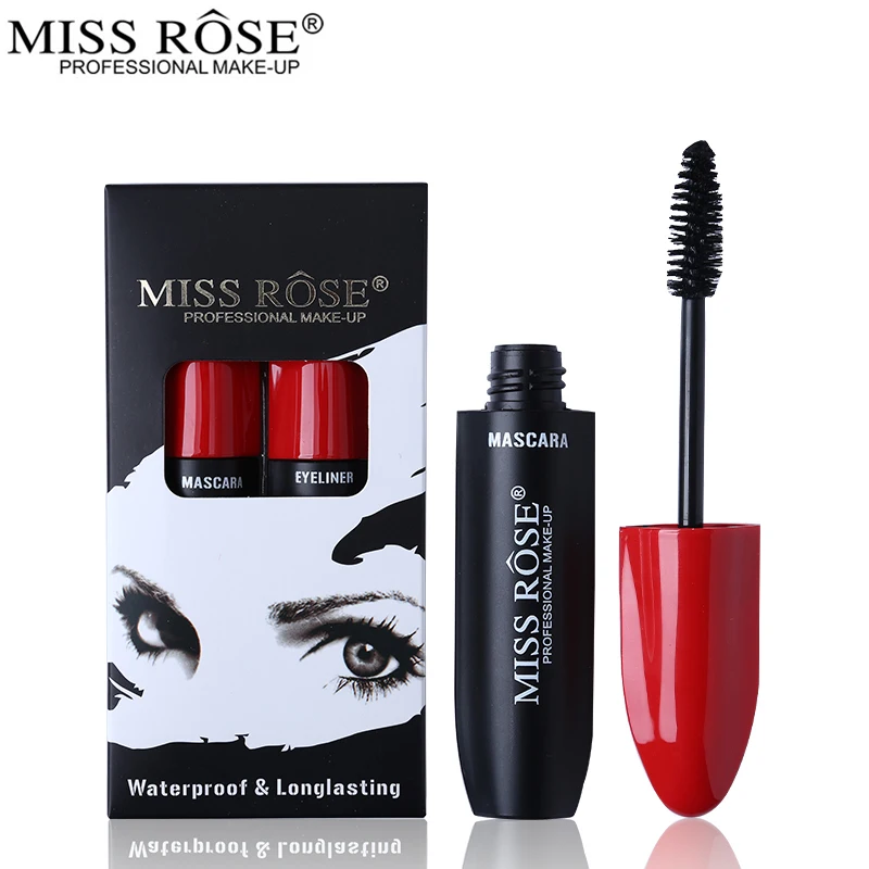 Miss Rose набор для макияжа Черная тушь для ресниц+ жидкая подводка для глаз водостойкая и стойкая
