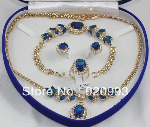 Бесплатно P и ******* красивый синий браслет нефрита серьги кольцо ожерелья с