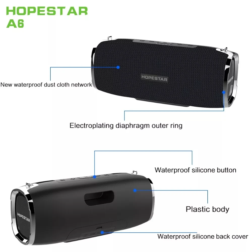 35 Вт Водонепроницаемый A6 Bluetooth динамик бас портативный Hifi Саундбар сабвуфер
