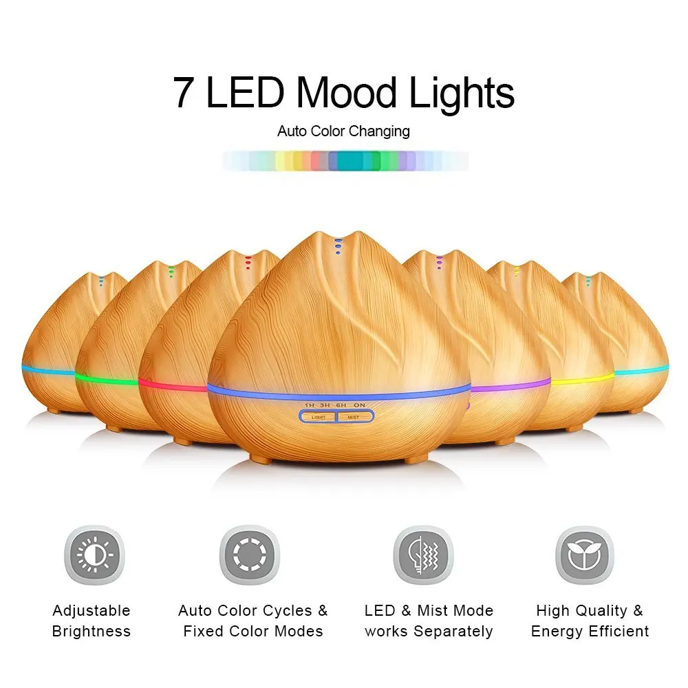 400ML Ultrasonic Aroma Essential Oil Diffuser LED Night Light Aromatherapy Air Humidifier For Office Bedroom | Бытовая техника
