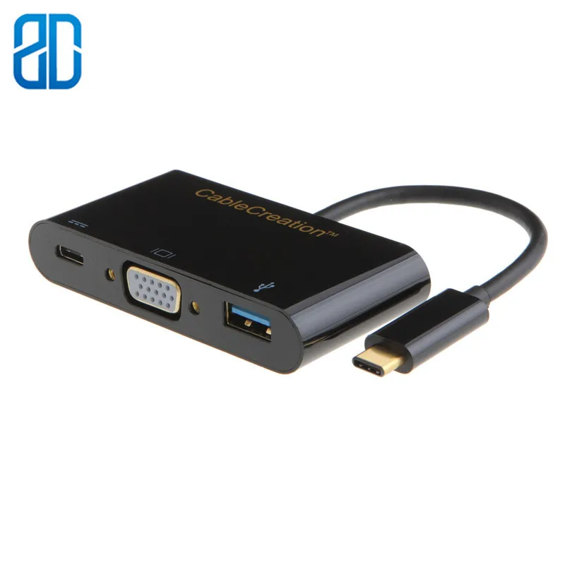 

Type C USB 3.1 Hub USB-C to USB 3.0/ VGA/ Type C Female Charger Adapter for New Macbook Google Chromebook Pixel Type C devices