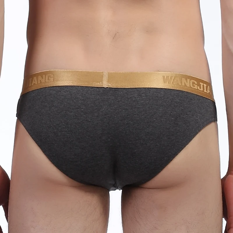 WJ Брендовое Мужское нижнее белье из хлопка сексуальные трусы с сумкой для пениса