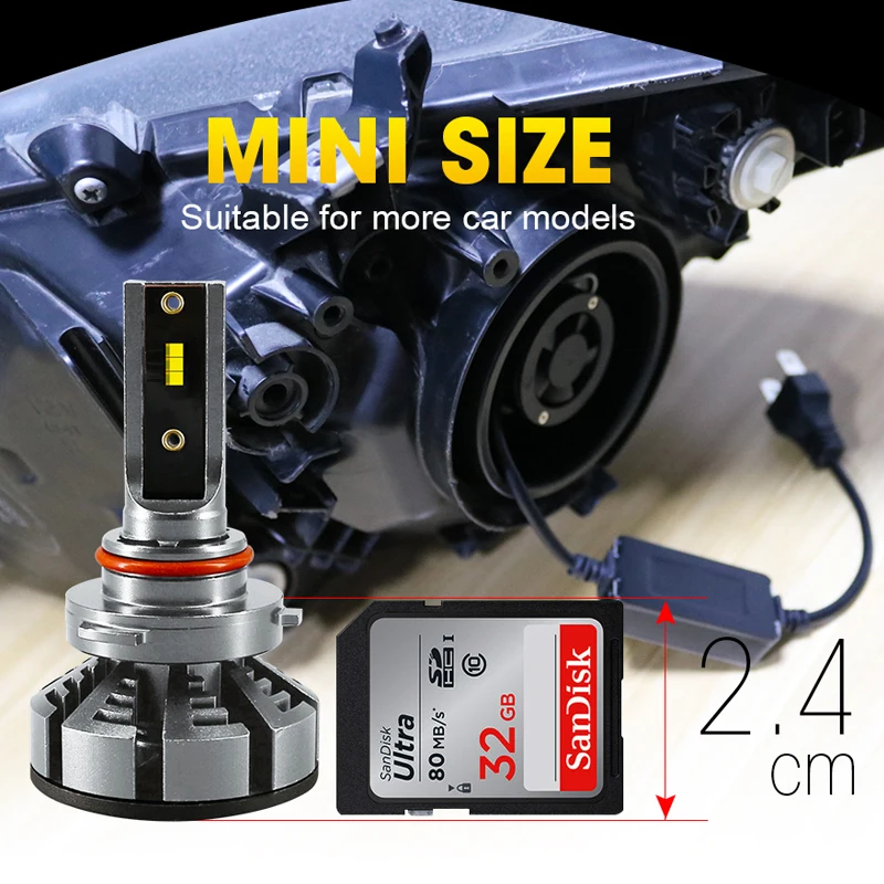 Hlxg 1 пара 12000LM 72 Вт/комплект Led H11 с чипами Lumileds металлический адаптер мини h8
