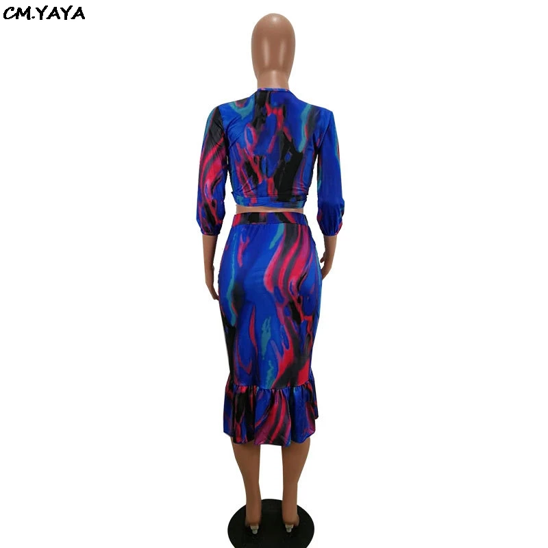 Женский укороченный топ в полоску с v образным вырезом и оборками юбка средней