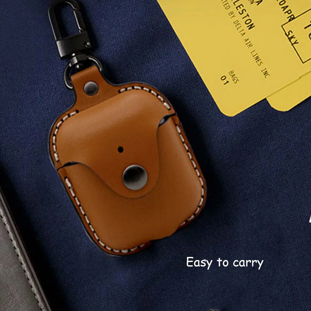 JINSERTA чехол из натуральной кожи для Airpods кожаный ремешок с кнопками чехол для наушников Аксессуары Защитная крышка для wi-fi-модуля