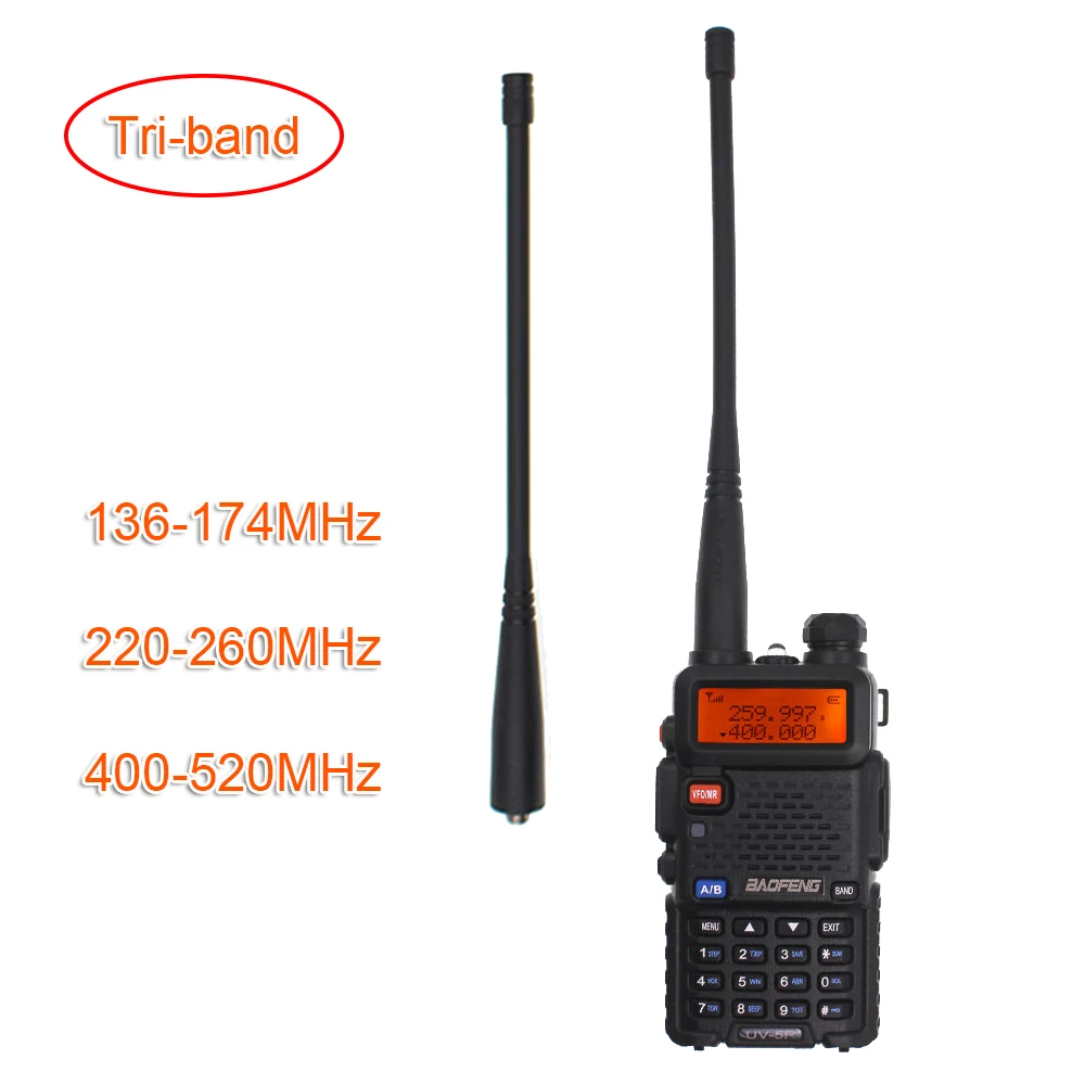 Новый Baofeng UV 5R трехдиапазонная рация 136 174MHz 220 260MHz 400 520MHz Tri band 1 25 M радиоприемник