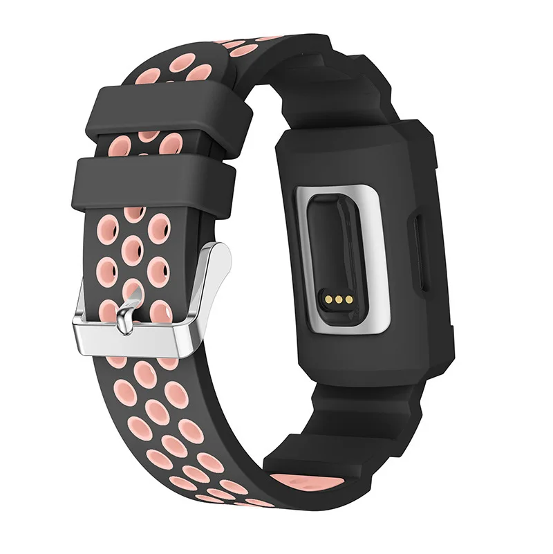 Duszake Band для Fitbit Charge 3 с чехлом силиконовые дышащие полосы с противоударной защитной рамкой бампера