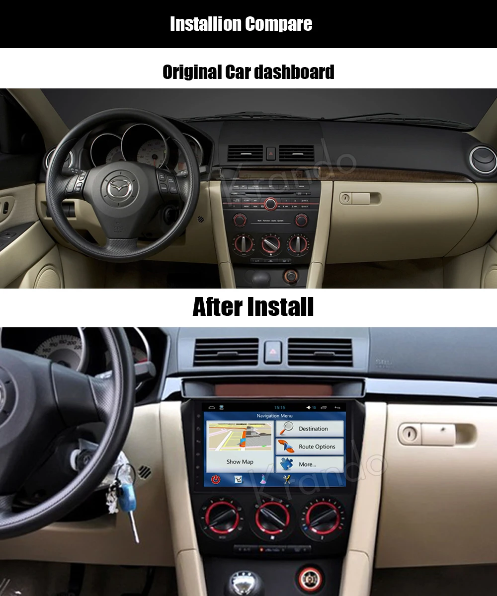 Krando Android 8 1 9 &quotFull Touch (без DVD) автомобильное радио Gps стерео для Mazda 3 2004-2008
