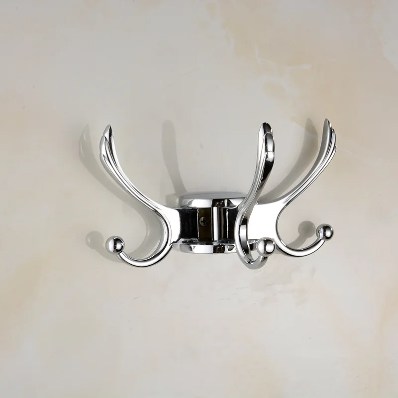 Swivel 3 Coat Hooks Современный стиль, полированный хром, аксессуары для ванной комнаты, держатель для туалетной бумаги, вешалка для полотенец, полка, мыльница, душ, аксессуары для ванной, набор - Цвет: Swivel 3 Coat Hooks
