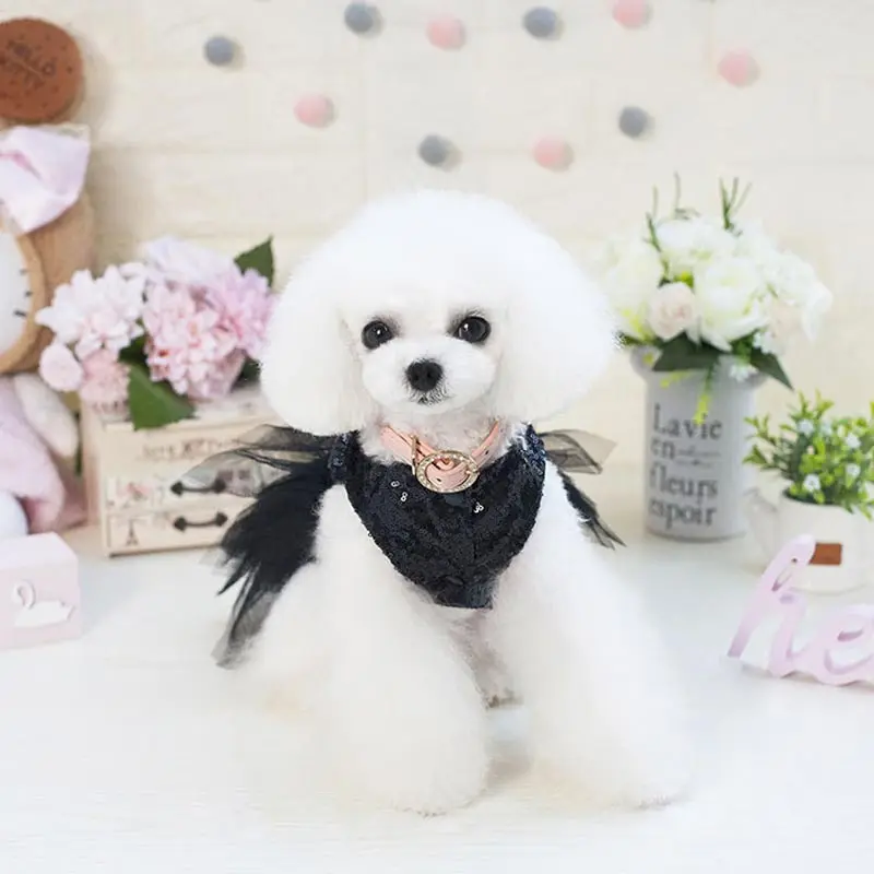 Dog Dress Summer Net Tutu Sequin Skirt Pet Spring Chihuahua Cat Party Wedding Stage Red Costume Ropa Gato S-XXL DOGGYZSTYLE