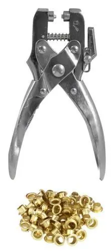 Сверхмощные плоскогубцы для отверстий из кожи и ткани + 100 люверсов | Дом сад