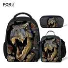 FORUDESIGNS 3 шт.компл., школьный ранец с принтом динозавра для детского сада, школьный рюкзак для малышей, школьные сумки для мальчиков, ранец, школьный ранец