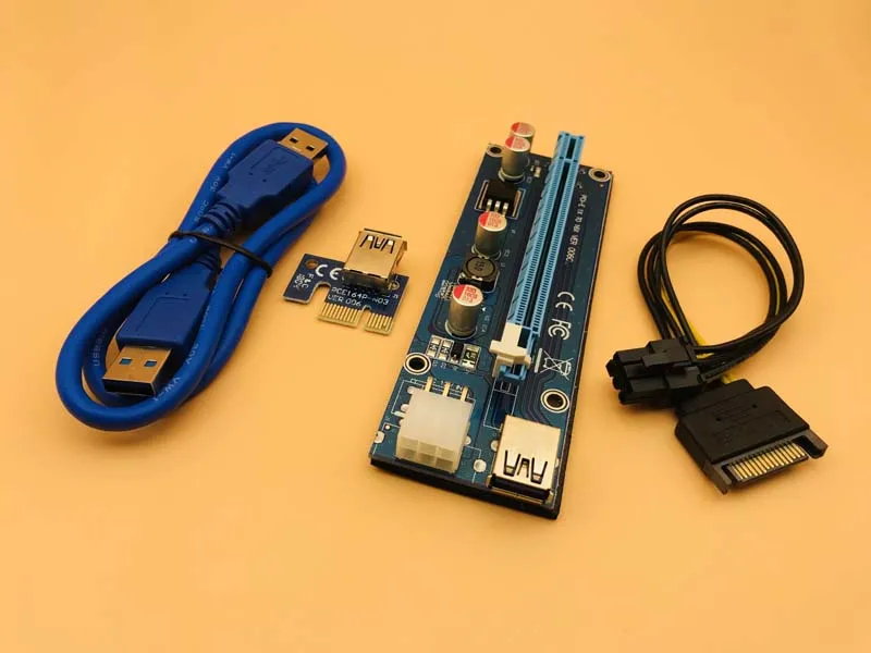 100 шт. VER 006C 60 см USB 3 0 кабель PCI-E Riser Card SATA на 6PIN Power для bitcon miner ETH Mining Быстрая