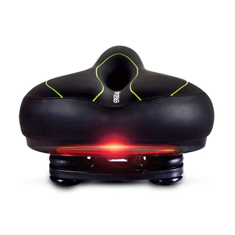

Cyrusher Warning Light Bicycle Saddles with Tail Light Thicken Widen Mountain Bike Seats Sport Soft Cycling Accessories Hot Sale