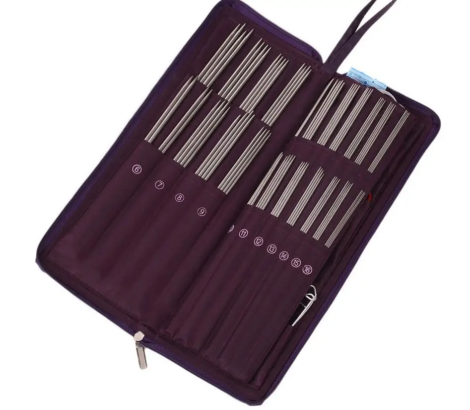4 round needles Наборы инструментов, инструменты для вязания, спицы, свитер, набор игл, круговой крючок для вязания, наборы для рукоделия, 33 Пары/наборы, нержавеющая сталь - Цвет: 4 round needles
