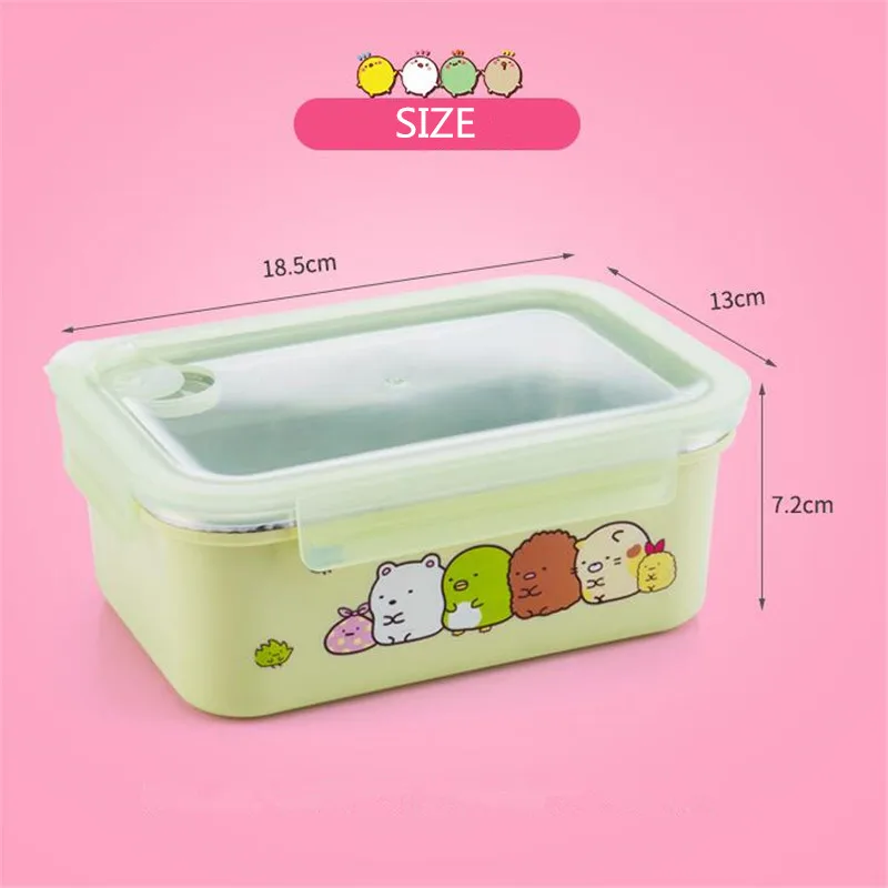 Ланч-бокс из нержавеющей стали коробки Bento Microwavable герметичные s Набор посуды 800 мл