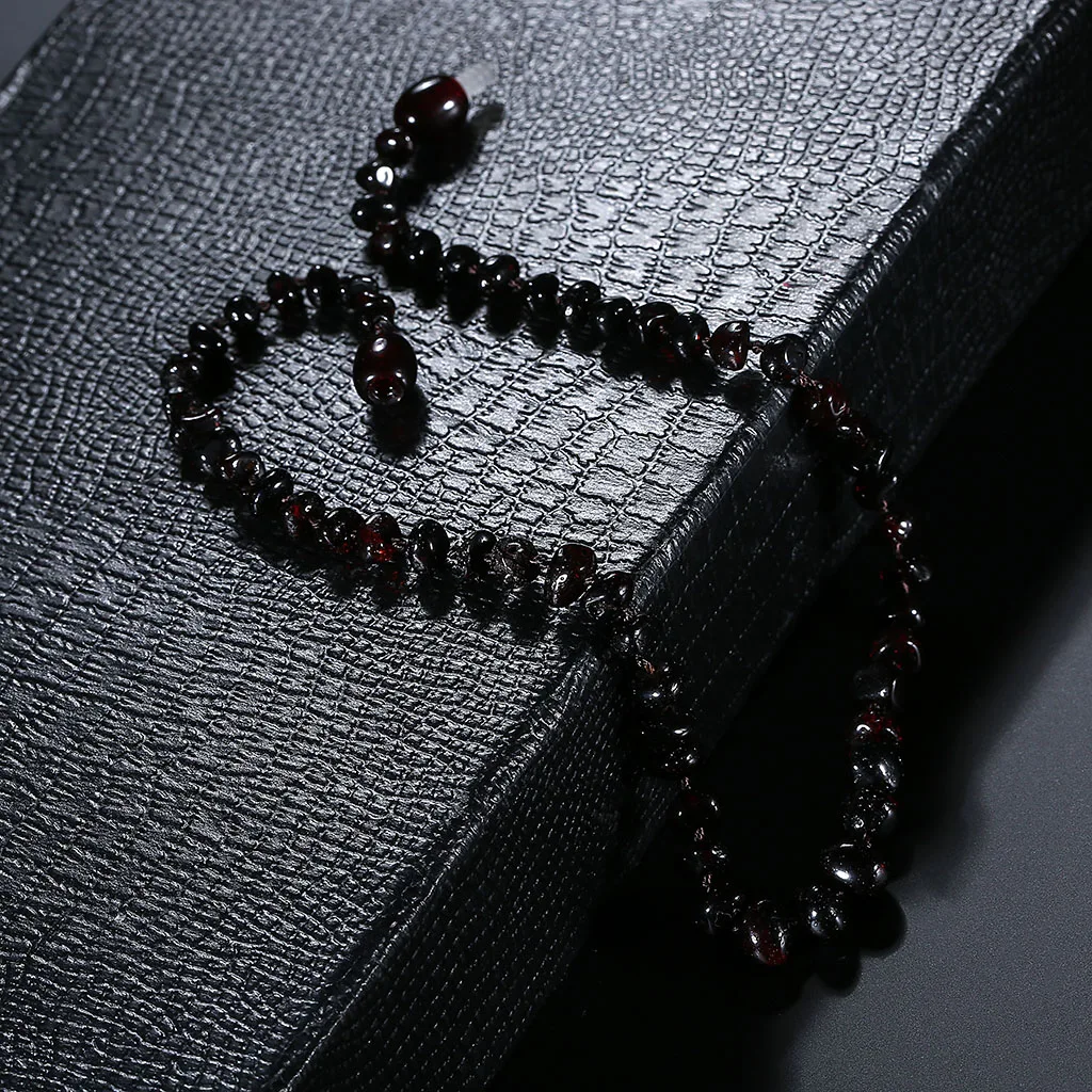 Baltic Amber Teething necklace/браслет для мальчика(вишня)-ручная работа в литовском стиле-Проверено лабораторией подлинный-3 размера