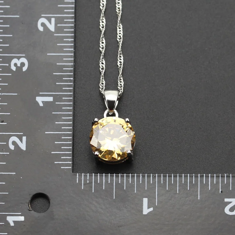 925 серебряный цвет желтый оранжевый морганит свадебные подарки украшения набор