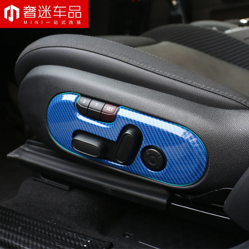 2pcs Carbon Fiber Grain Car Seat Control Switch Button Cover Frame Trim Sticker Decoration For BMW Mini Cooper F60 Countryman | Автомобили