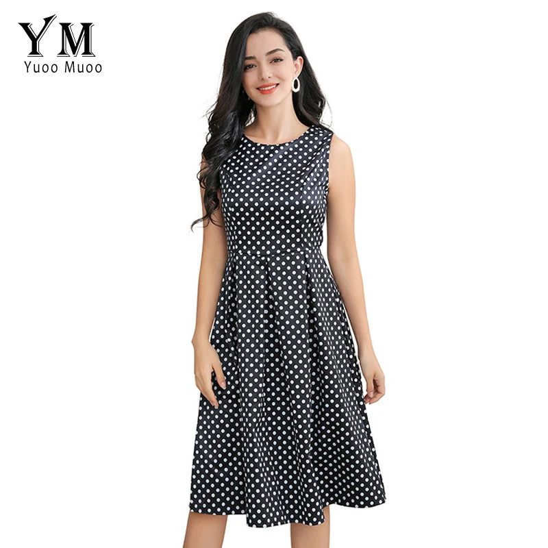 YuooMuoo Летние Элегантные платья с высокой талией повседневные винтажные тонкие в