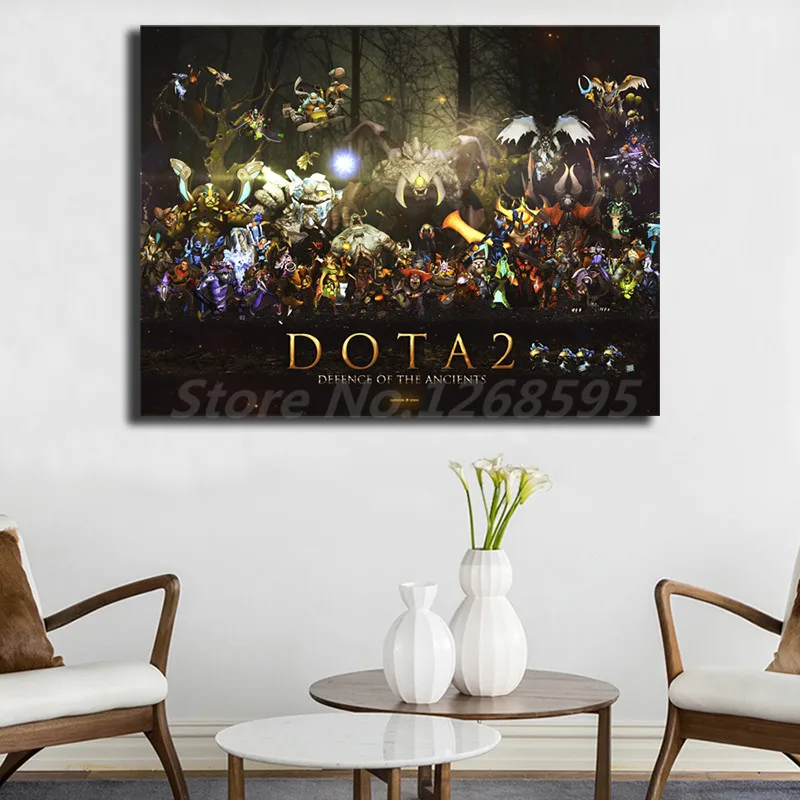 Dota 2 защита древнего персонажа обои художественный холст постер Картина