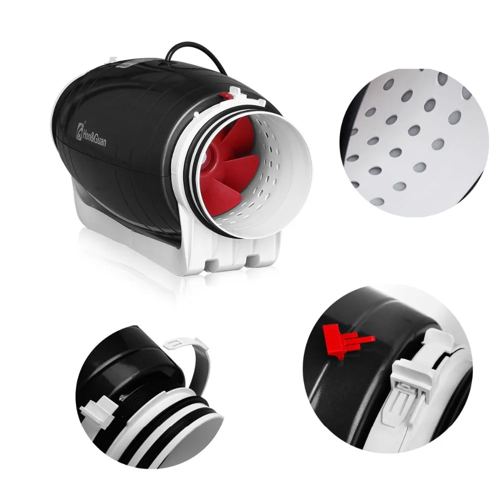 Встраиваемый вентилятор бесшумный вытяжной для кухни 6 дюймов гидропонных