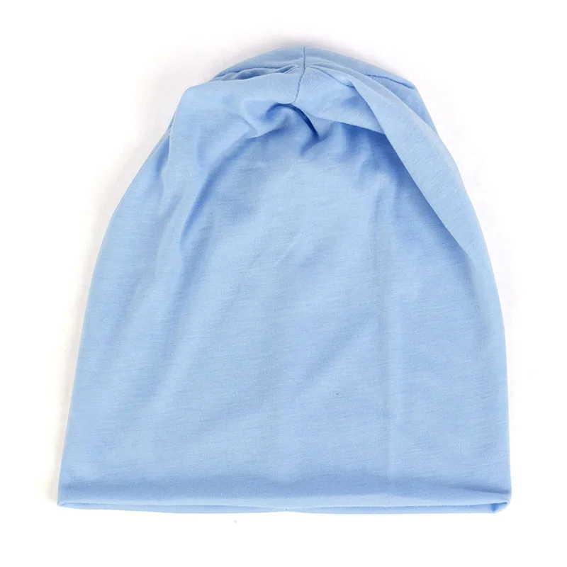 Light Blue Geebro повседневные Шапки для унисекс Женские Новые шапки вязаные однотонные милые шапки для девочек осенние женские шапки-бини теплые шапки - Цвет: Light Blue