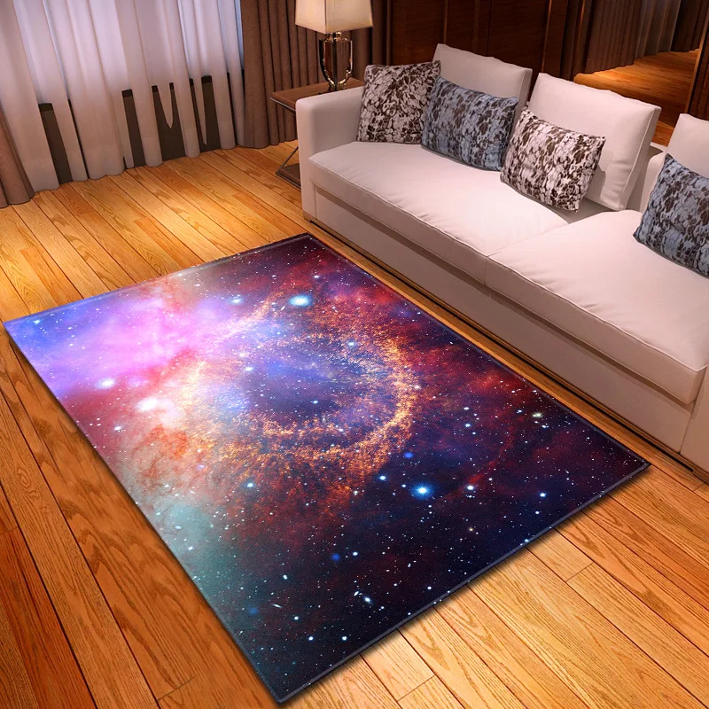 Простой Таинственный Звездное ковер для гостинной спальни столовая rugs and carpets шелковистый для дома, гостиной Космический galaxy ковер
