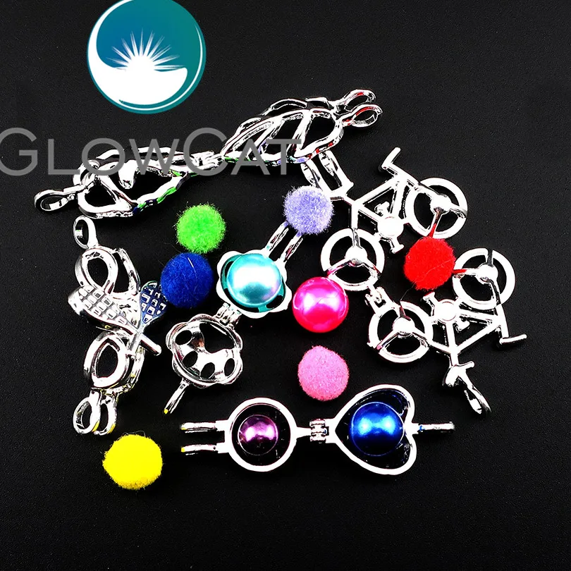 Ch LL595 яркое серебро флакон духов бусины клетка кулон диффузор для эфирных масел