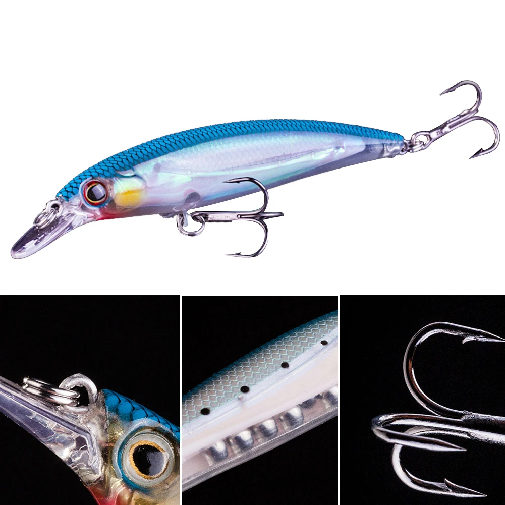 

New 11cm Luminous Fishing Wobblers Minnow Artificial Fish Lures Bait Tackle Tool