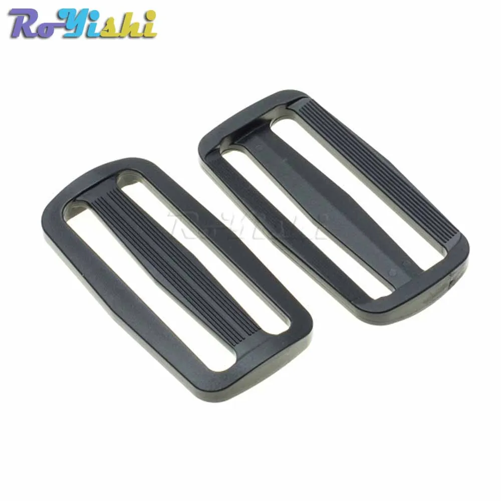 10pcs/pack 60mm Webbing Plastic Curve Slider Tri-Glide Adjust Tri-ring Buckles Backpack Straps Black | Дом и сад