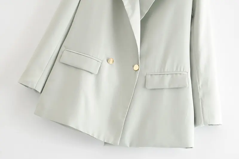 

2020 spring and summer new European station casual solid color double-breasted suit women's jacket