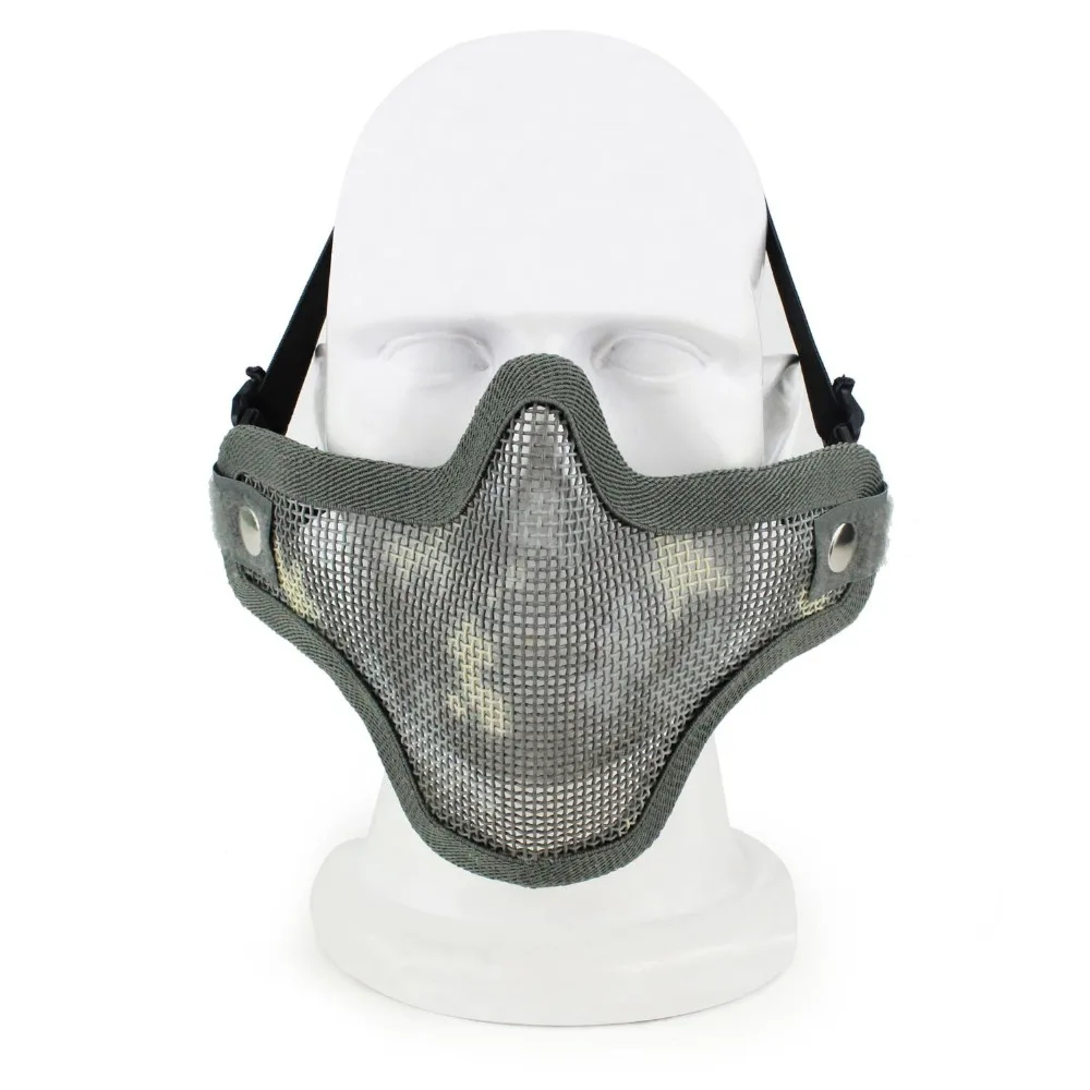 Тактическая Маска для лица маска самурая из стали с металлической сеткой охоты
