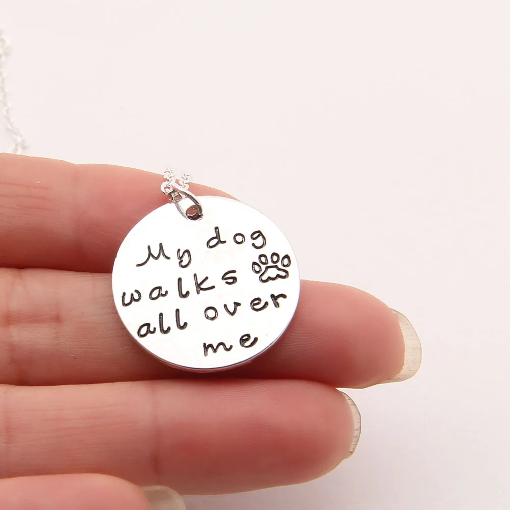 Ожерелье с памятной биркой для питомцев моя собака ходит по всей мне ожерелье