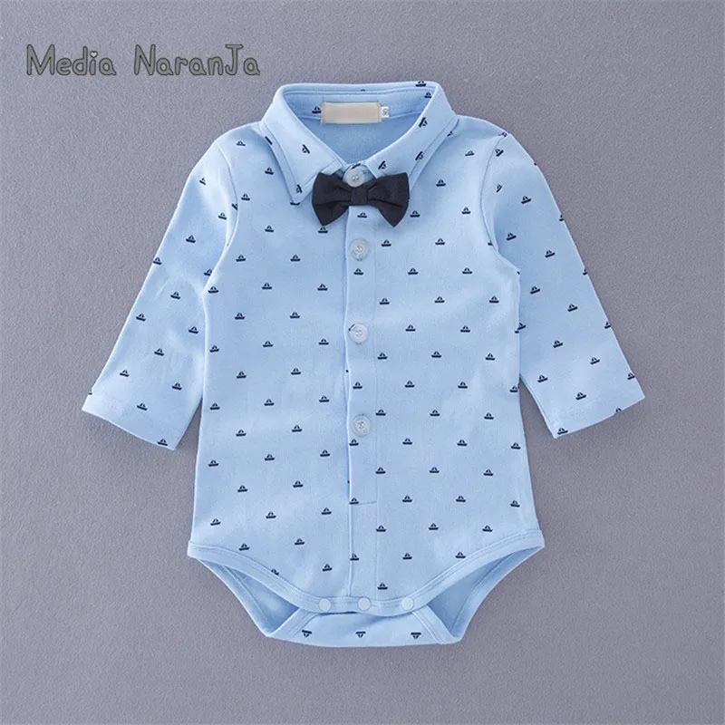 Детское боди для мальчиков с длинными рукавами джентльменский Черный комбинезон