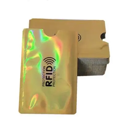 Gold-5pcs 5 шт./лот, анти-Rfid кошелек, блокирующий ридер, замок, банк, держатель для карт, Id, банковский Чехол для карт, Защитный металлический кредитный держатель для карт, алюминий - Цвет: Gold-5pcs
