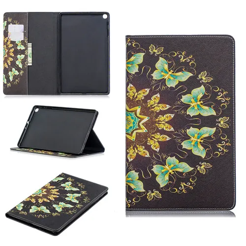 For T510 Мотивы из мультфильма PU и PC с отделением для карт чехол для Samsung Galaxy Tab A 10,1 дюймов T510 T515 SM-T510 SM-T515 - Цвет: For T510
