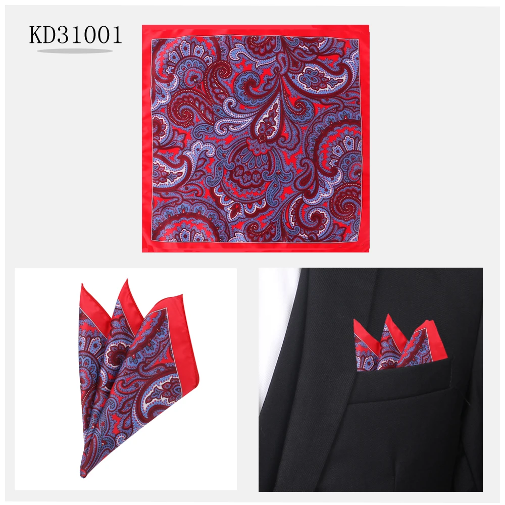 KD31001 Карманный квадратный для мужчин женщин цветочный принт костюмы Hanky мужчин s платки костюм квадратный платок полотенца шарфы - Цвет: KD31001