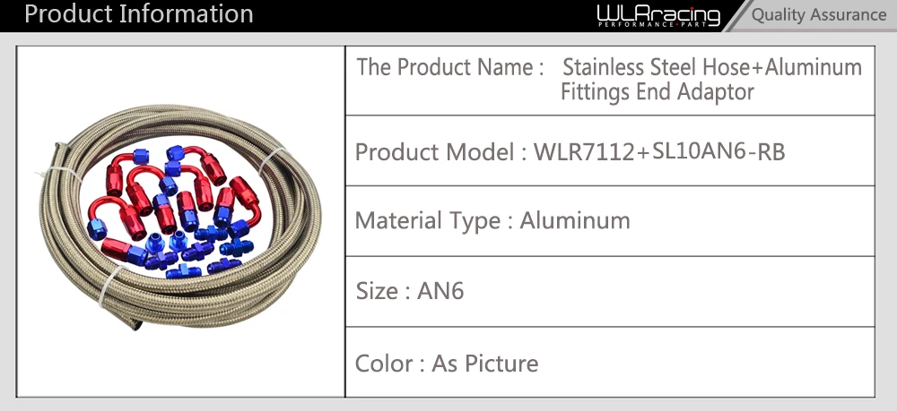 WLR RACING-AN-6 STEELNESS/стальной Плетеный 5 м AN6 нержавеющая масло/мазут LINEline+ шланг Конец адаптер Комплект+ AN6 порт штекер