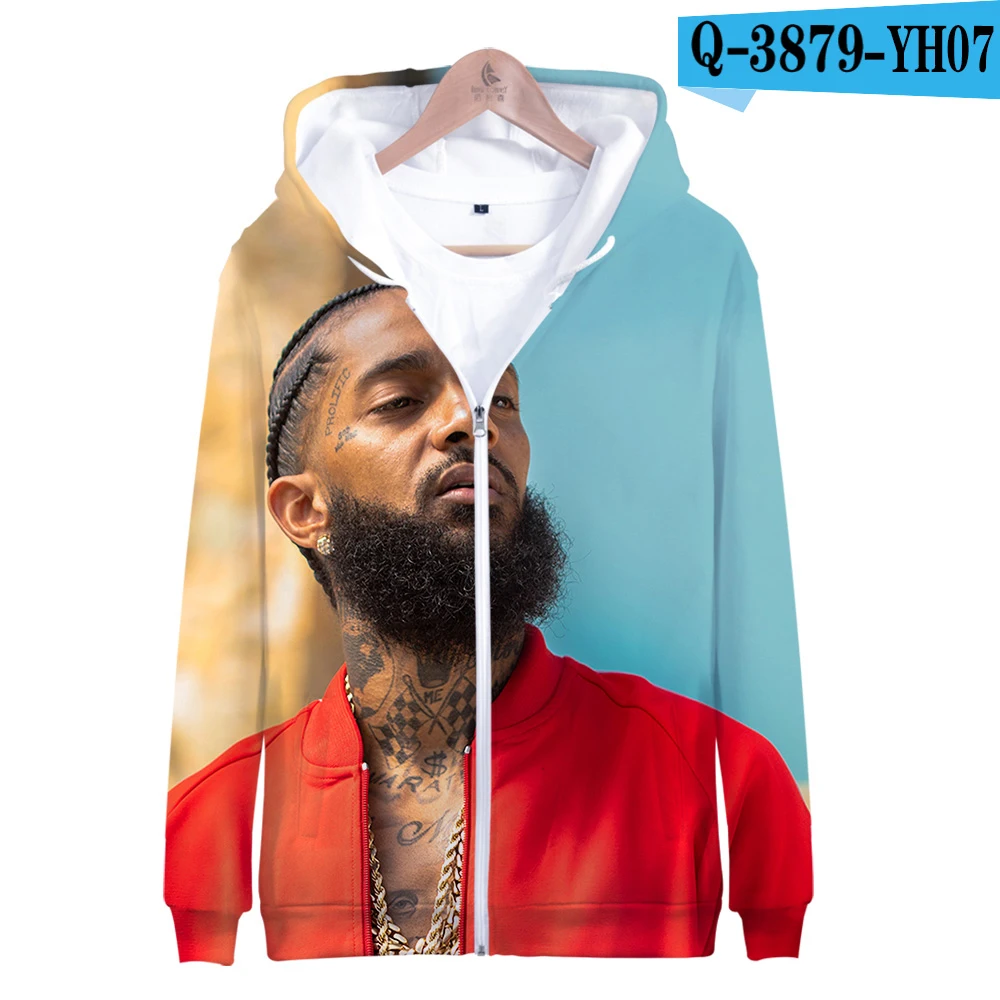 J nipsey hussle толстовка на молнии повседневные толстовки Новая модная крутая уличная осенняя и зимняя одежда толстовка - Цвет: J