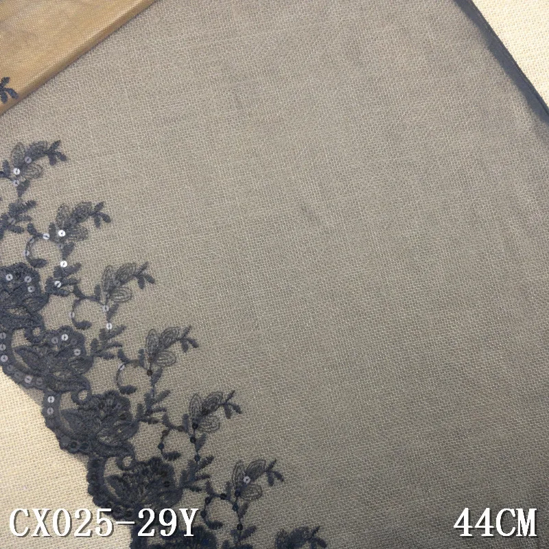 44 см ширина одежда высшего качества изысканный черный Винтаж Чистая кружево