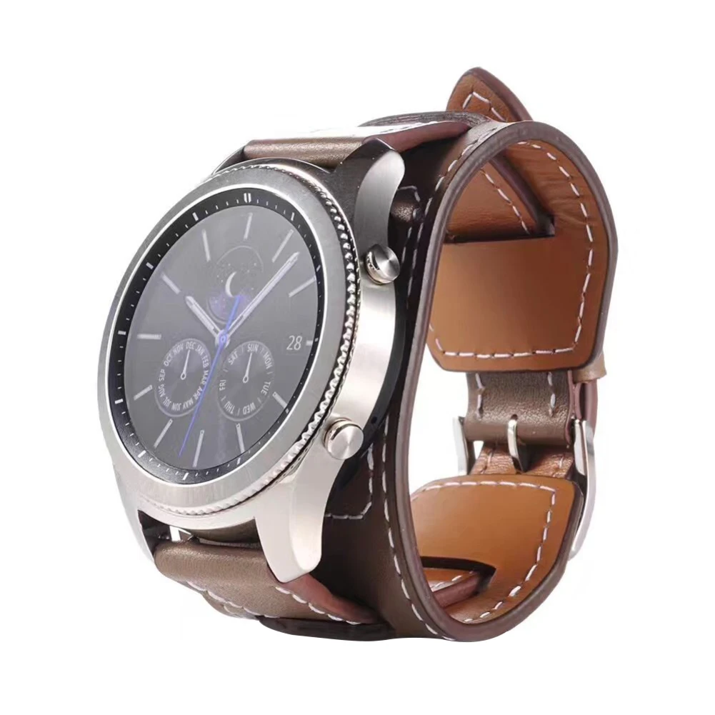 Браслет из натуральной кожи для часов samsung galaxy Watch 46 мм 42 gear S3 Frontier huawei watch GT Сменный