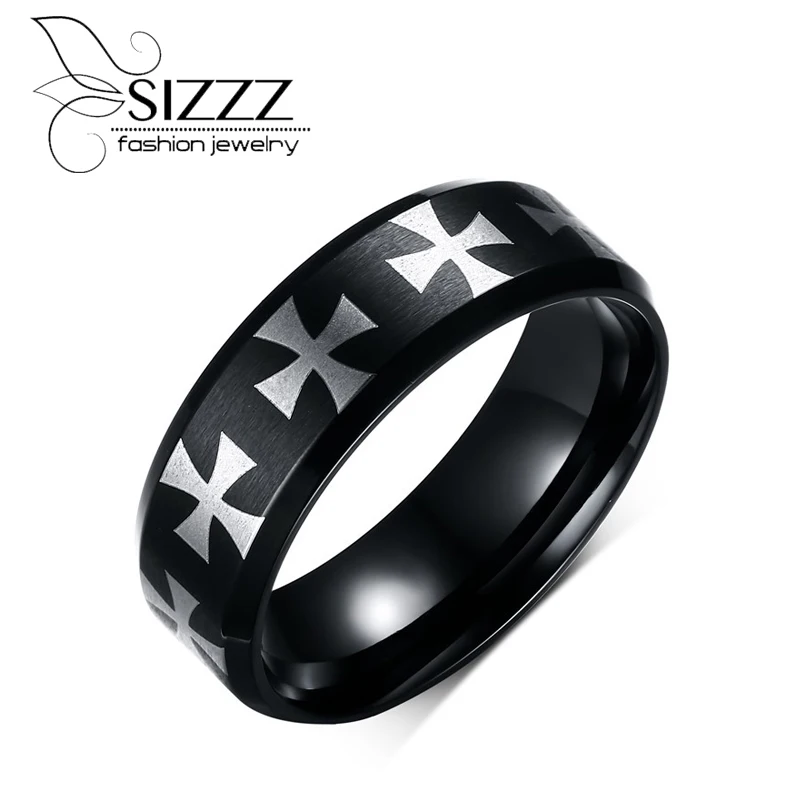 SIZZZ черный IP центр железная лазерная фотография для мужчин|ring for|rings for menring ring |