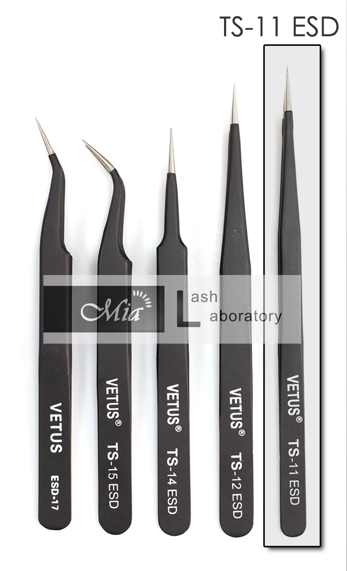 Прямые точные тонкие пинцеты VETUS ESD 11 для наращивания ресниц|extension|extension tweezersextension
